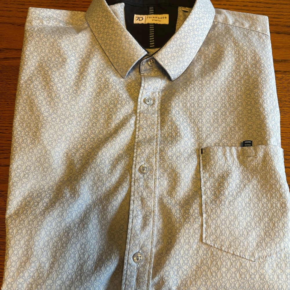 7 Diamonds Light Blue Patterned Casual Shirt